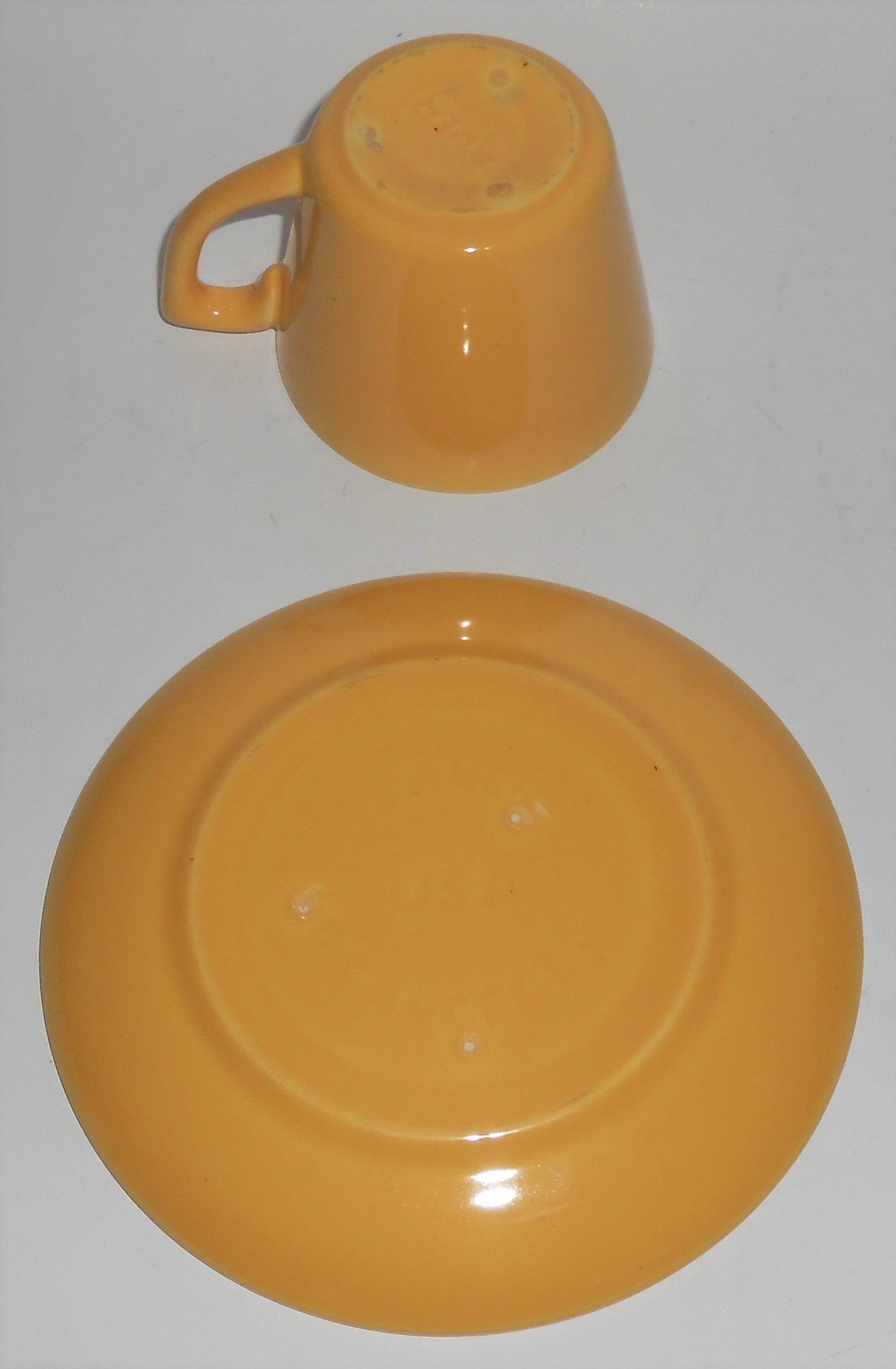 Bauer Pottery La Linda Yellow Cup & Saucer Set