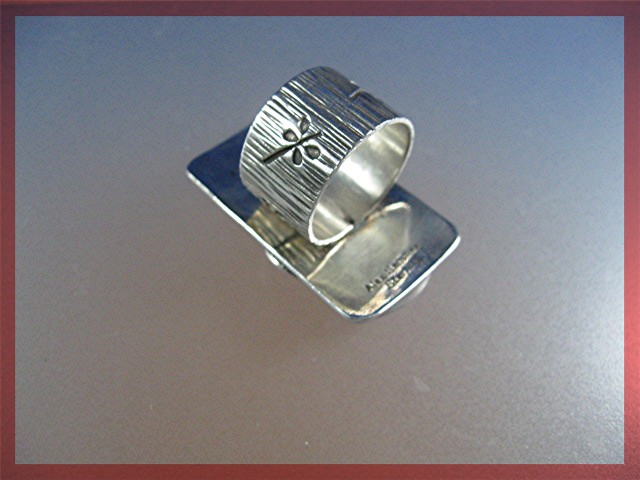 Navajo Sterling Silver Turquoise Petrogliph Ring Alex S