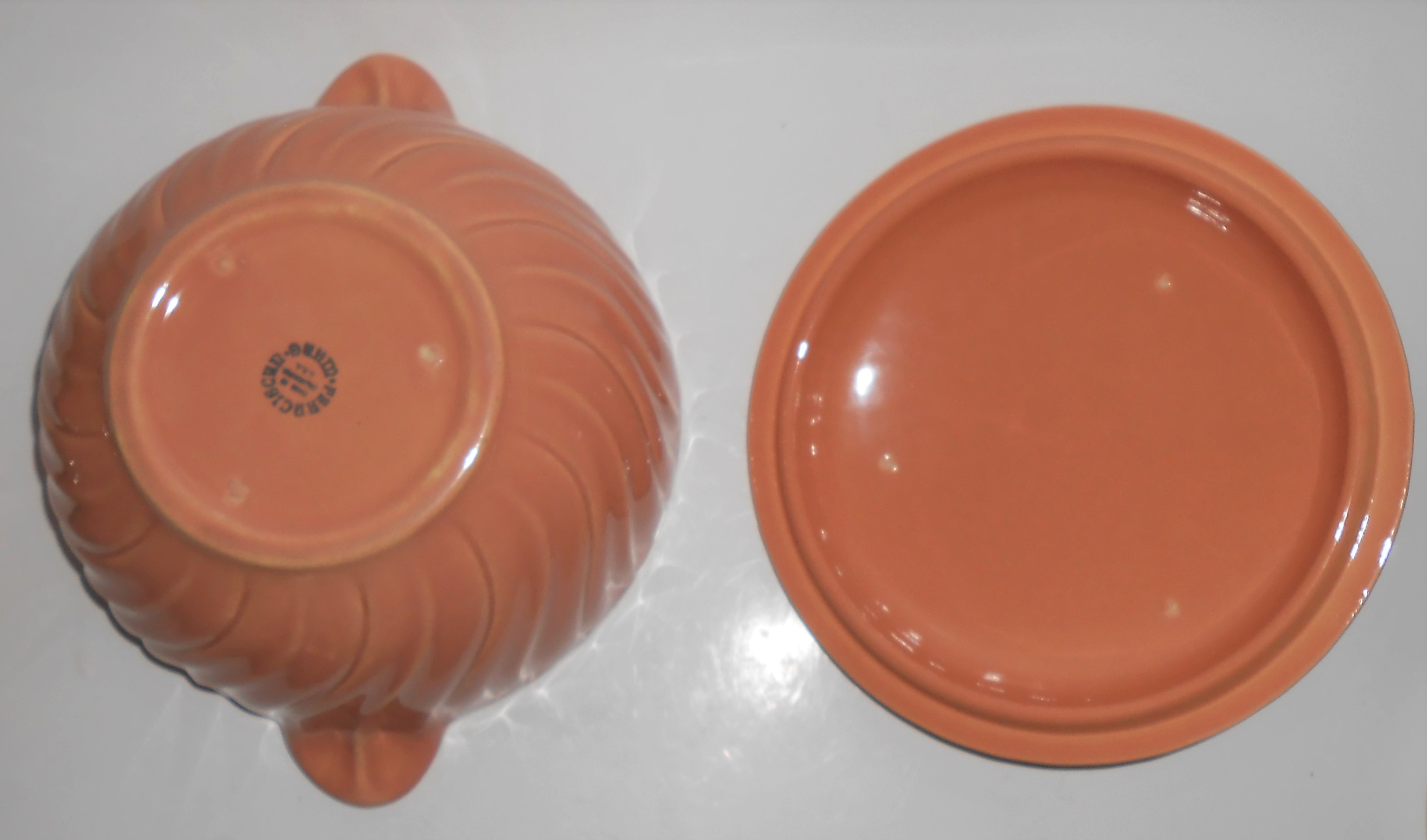 Franciscan Pottery Coronado Gloss Coral Casserole w/Lid