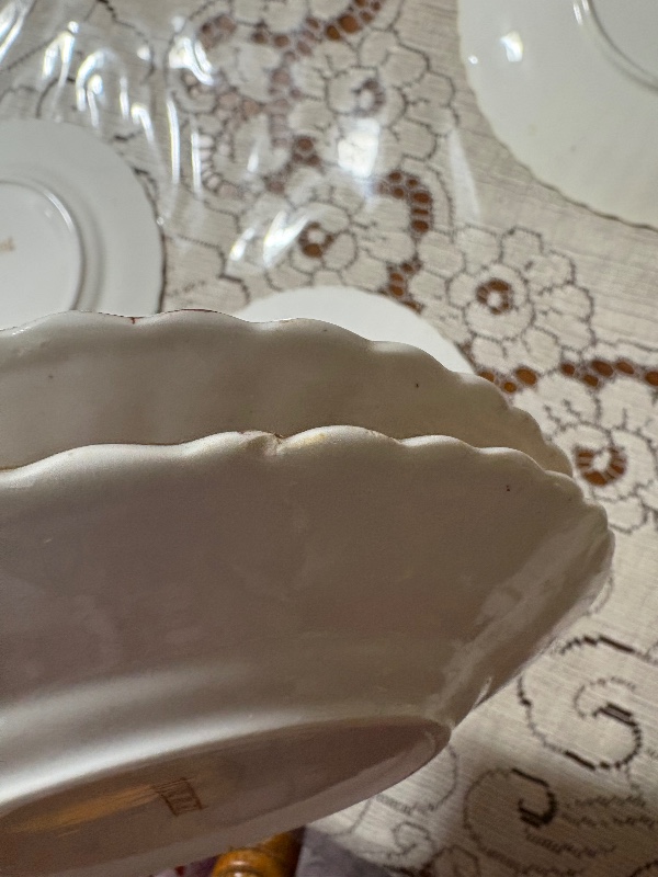 Victorian Brown Transferware Cake and Pastry Serving Set 9pc Cake Platter and 8 Cake Plates 7" Chrysanthemums (mums)