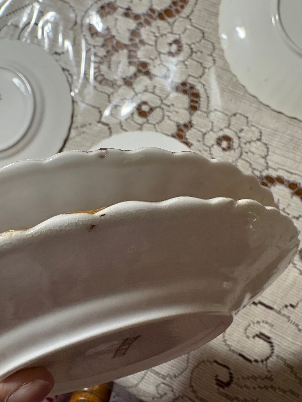 Victorian Brown Transferware Cake and Pastry Serving Set 9pc Cake Platter and 8 Cake Plates 7" Chrysanthemums (mums)