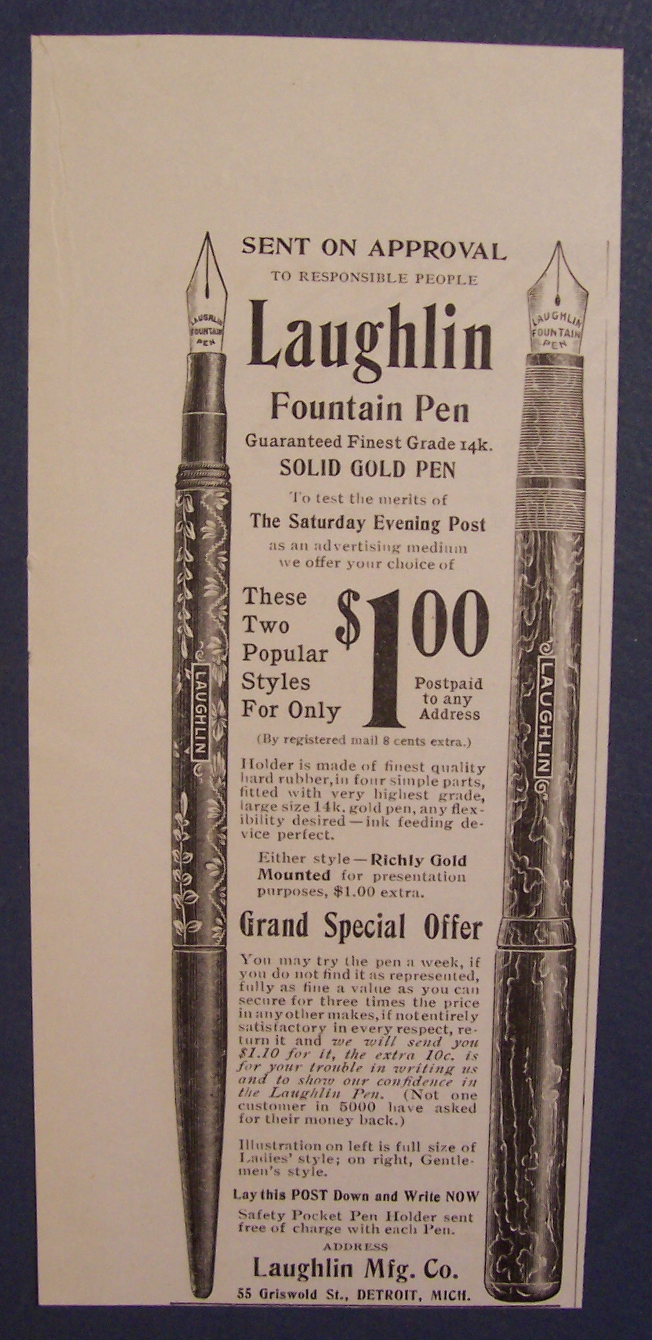 1904  Laughlin  Fountain  Pen