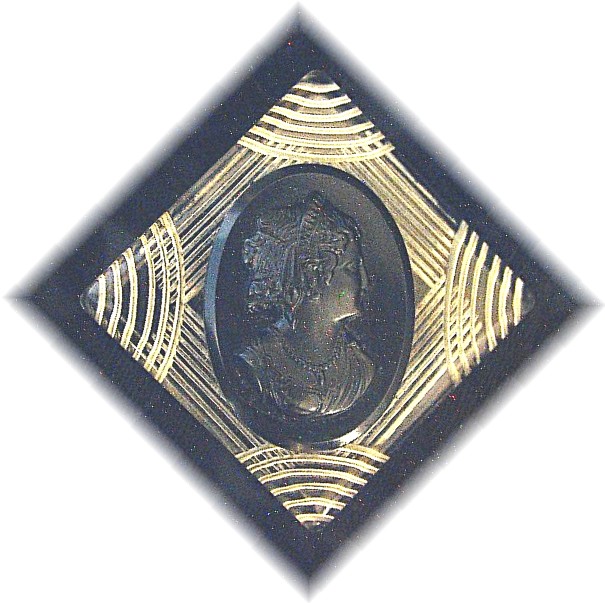 Bakelite and Lucite Cameo Brooch
