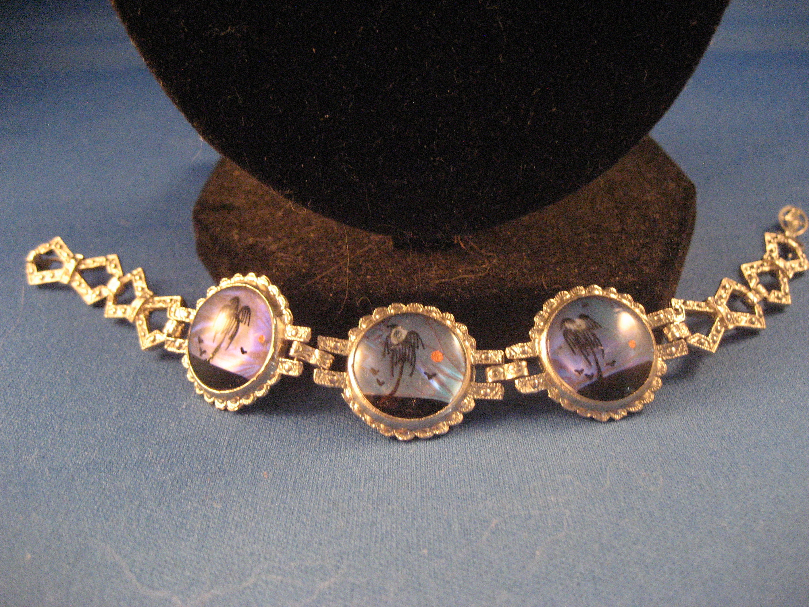 Butterfly Wing Scene Necklace and Bracelet