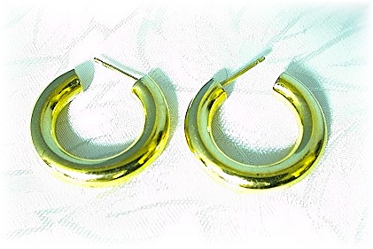 Earrings 18K Gold Chunky  Hoop