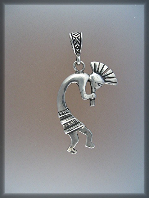 Navajo Sterling Silver Kokopelli Dancer Pendant