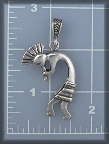 Navajo Sterling Silver Kokopelli Dancer Pendant