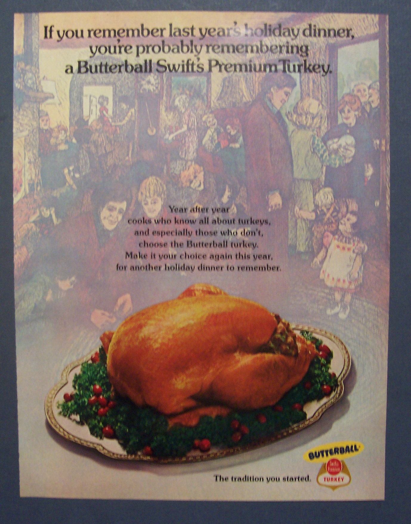 1974 Swift Premium Butterball Turkey with Turkey