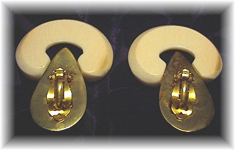 VON MUSULIN Bone Ivory Gold Over Sterling Silver Earrin