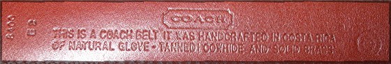 COACH Red Leather Belt Coach Tag Attached