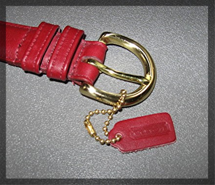 COACH Red Leather Belt Coach Tag Attached