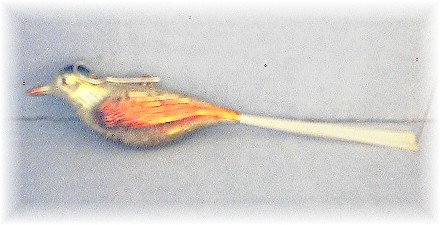 Antique Hand Blown Hanging Christmas Bird