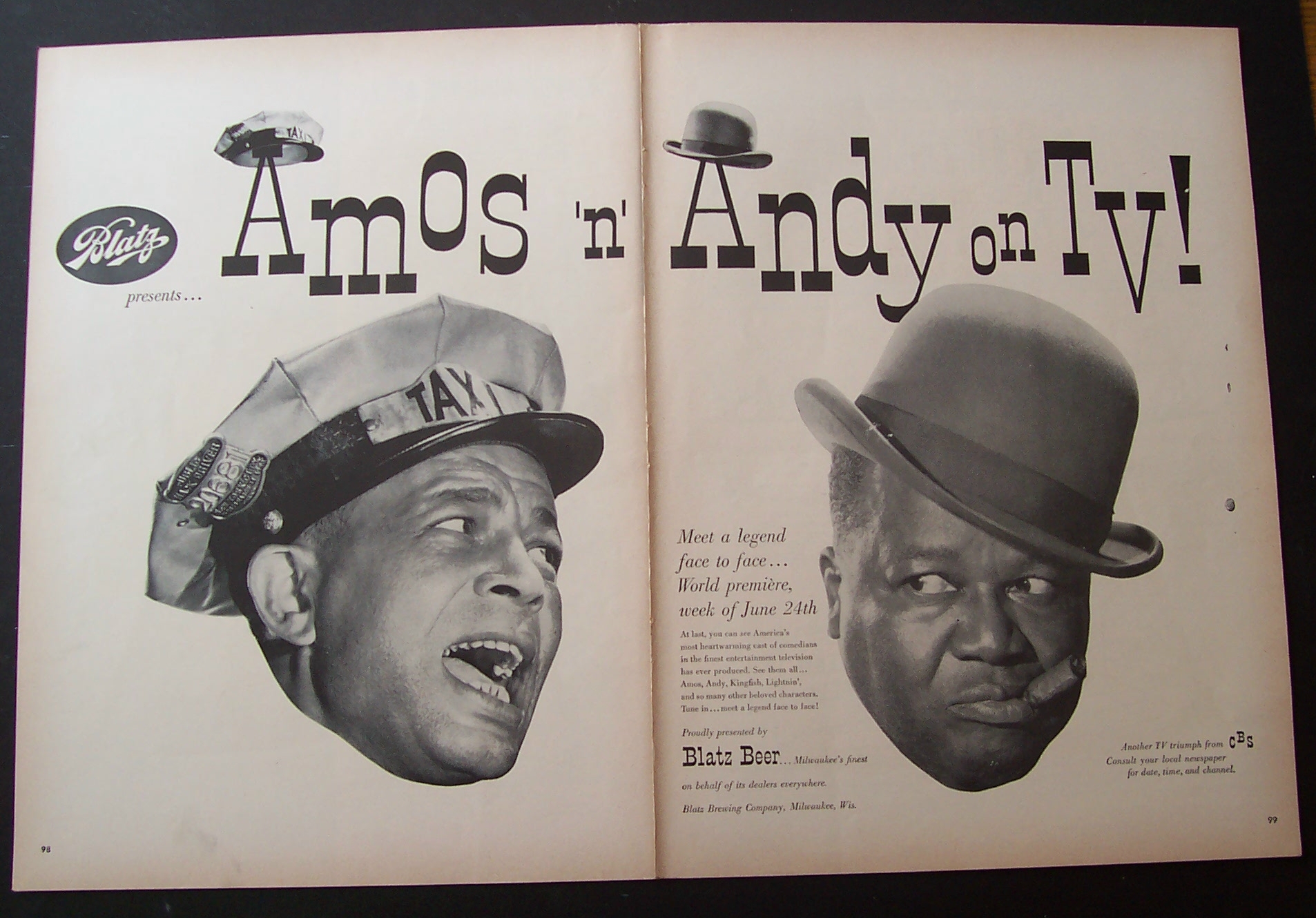 1950 Blatz Beer with Television's Amos and Andy