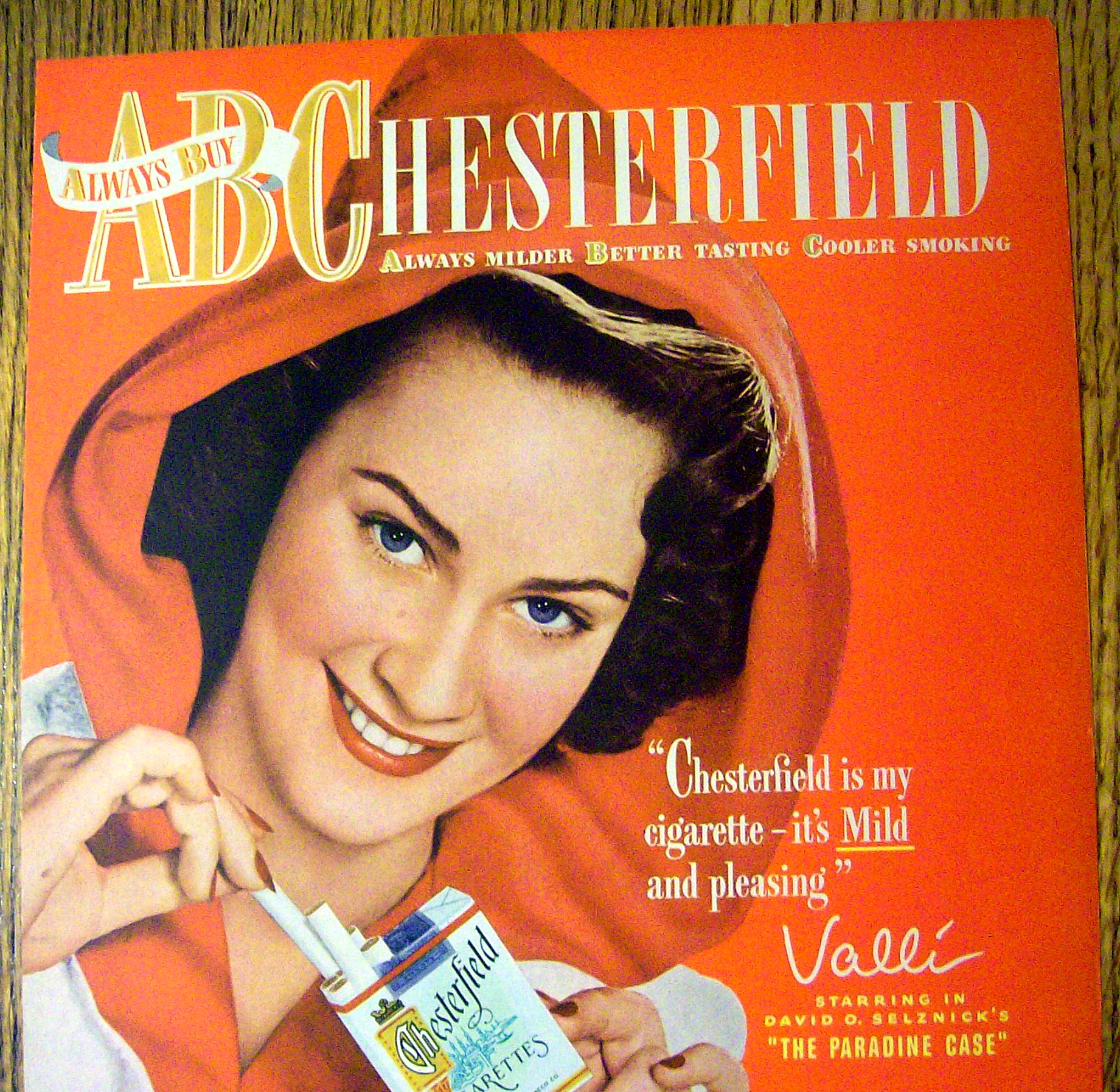 1948 Chesterfield Cigarettes with Valli