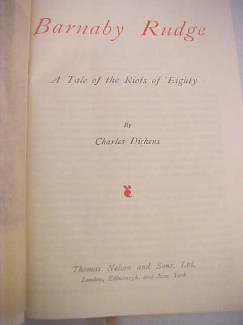 Dickens Barnaby Rudge Leather 1900's