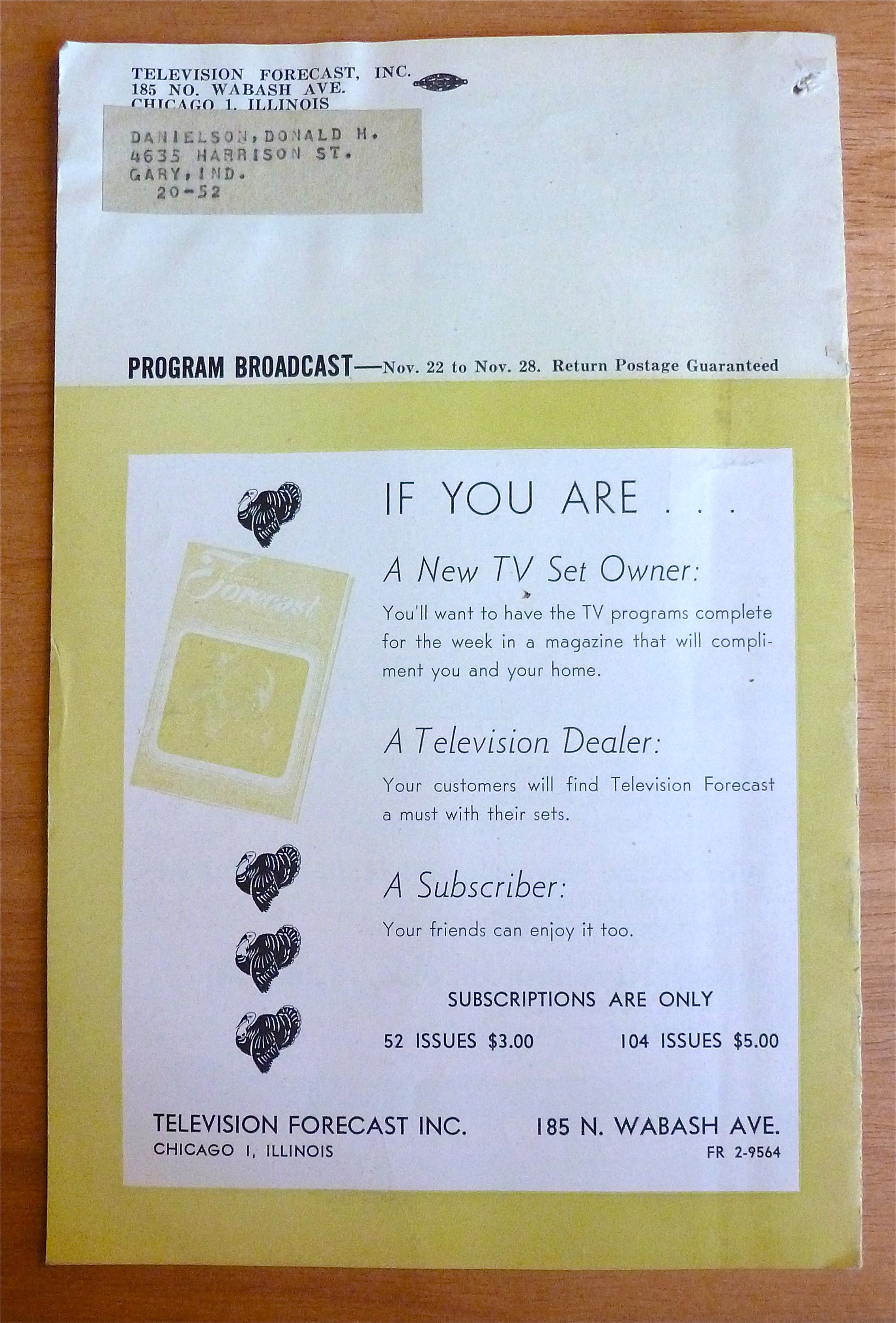 1948 Chicago Television Forecast Vol.1-#29 Mystery Show