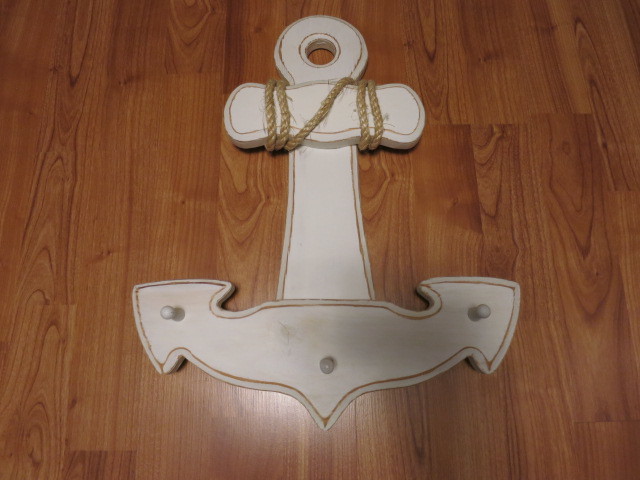 Vintage Wood Anchor Wall Plaque with dowels Nautical Sea Shore