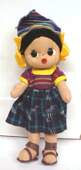 Cloth Folk Art Doll Colorful Ethnic