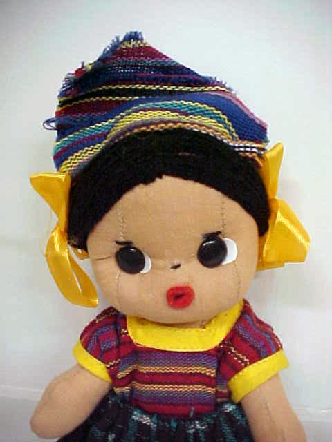Cloth Folk Art Doll Colorful Ethnic