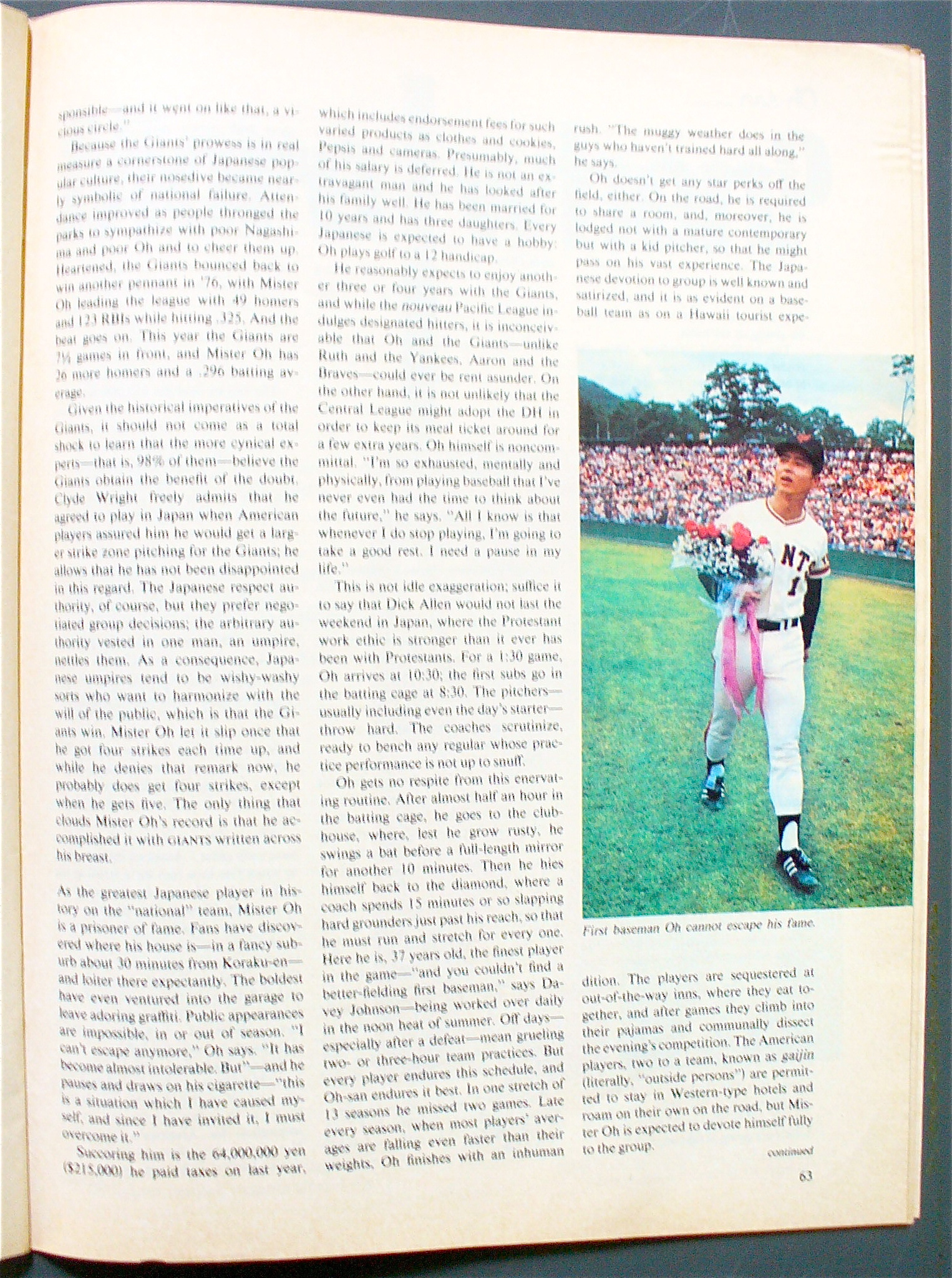 Sports Illustrated August 15, 1977 Sadaharu Oh