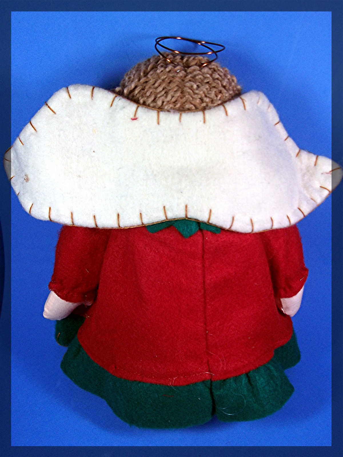 Christmas Angel, felt, yarn, pellet filled