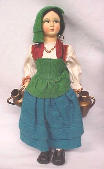 Lenci Style Doll Large + Ethnic Costume Italy