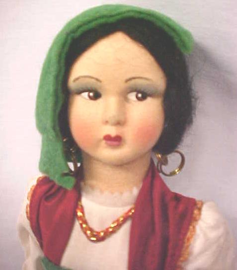 Lenci Style Doll Large + Ethnic Costume Italy
