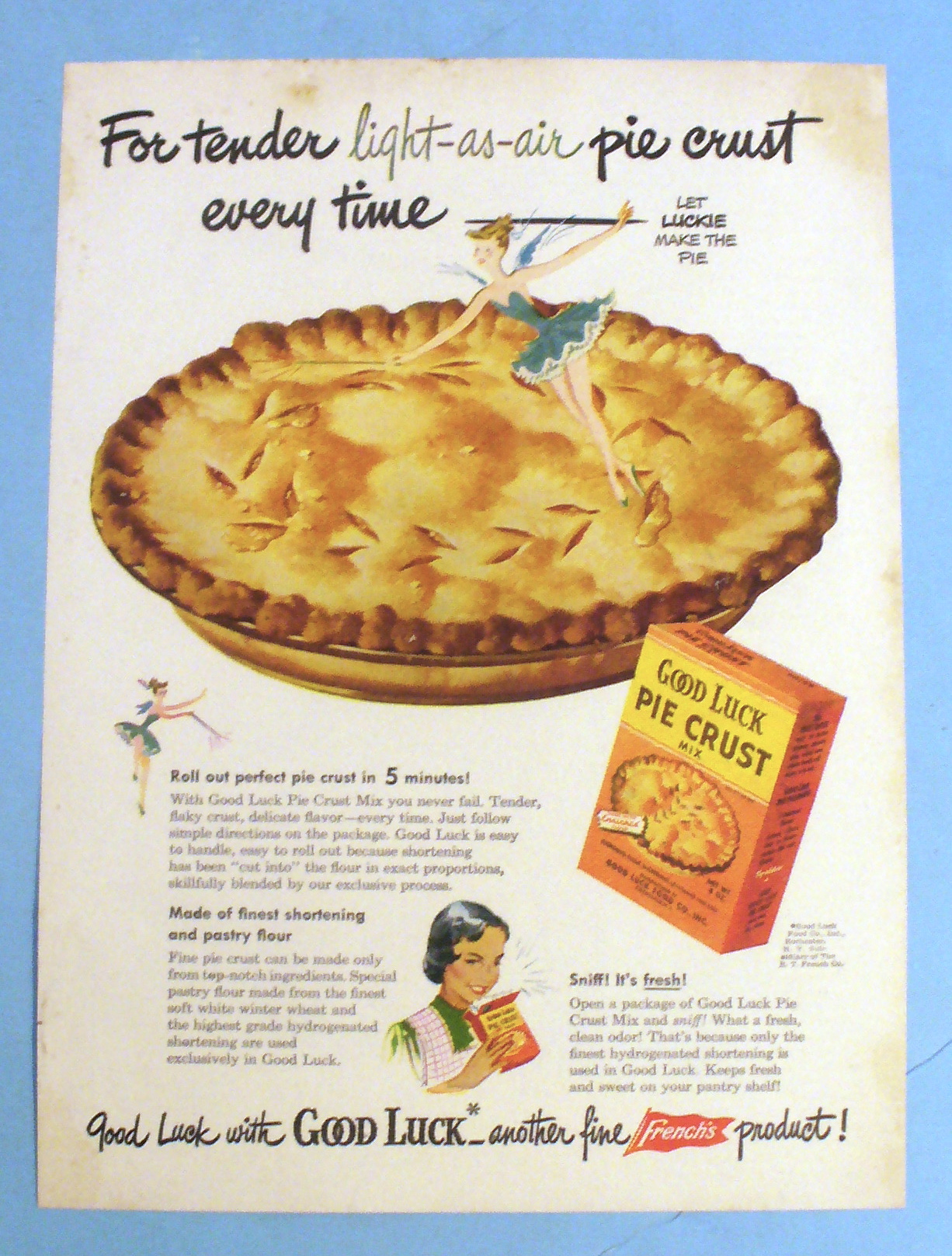 1948 Good Luck Pie Crust Mix w/Let Luckie Make The Pie