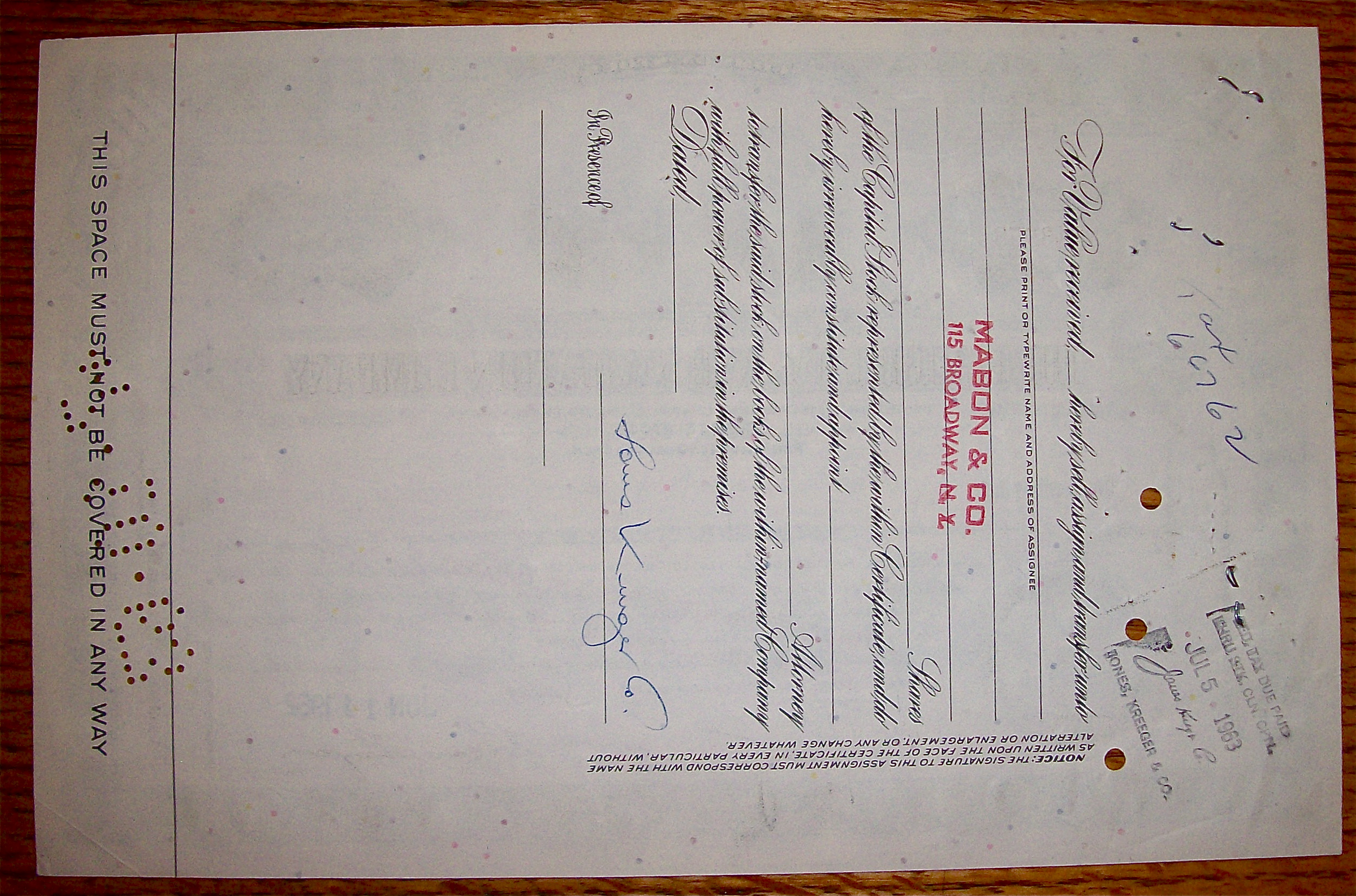 1962 LeHigh Coal & Navigation Company Stock Certificate