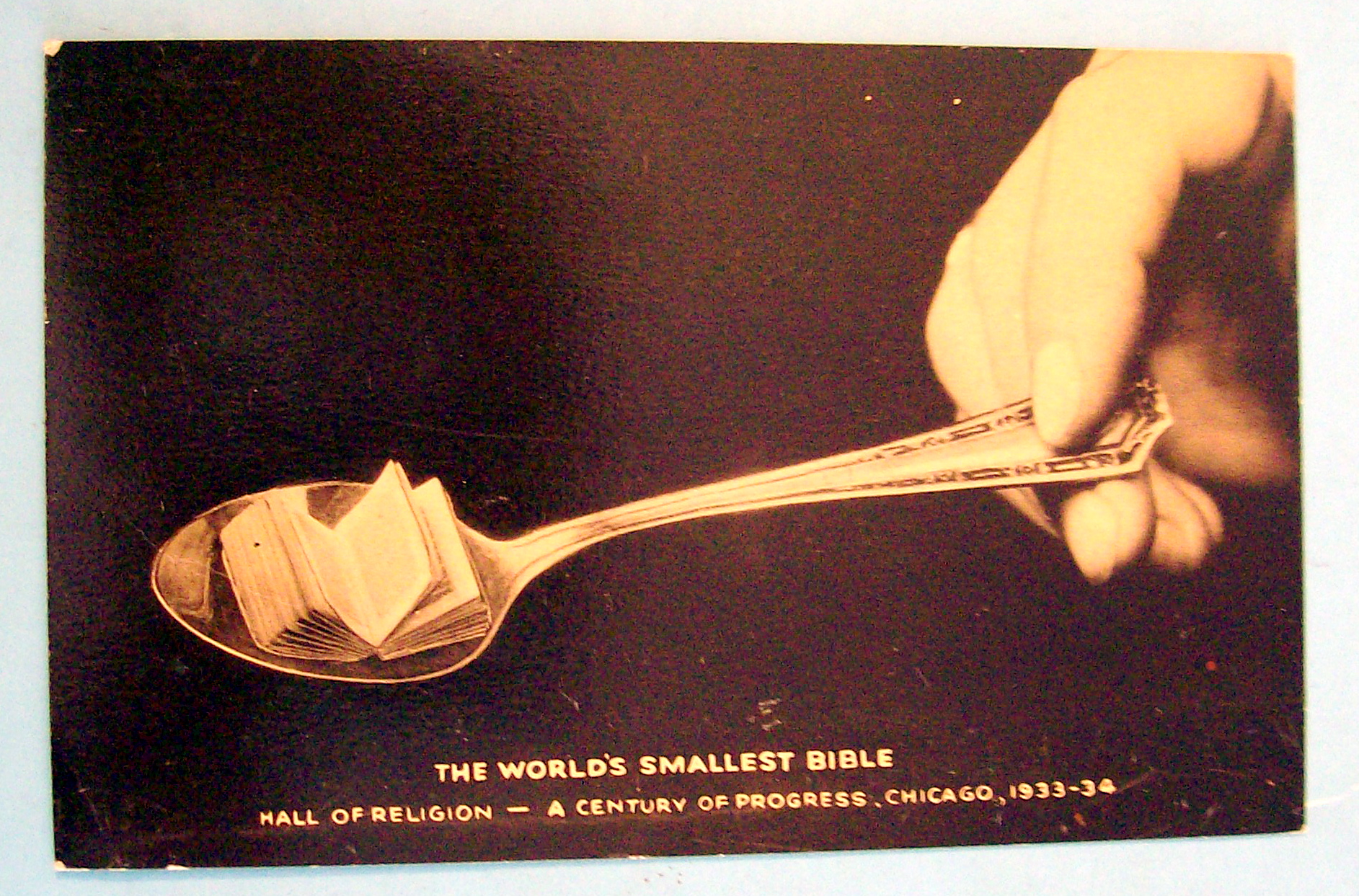 1933 Century of Progress, Smallest Bible Postcard