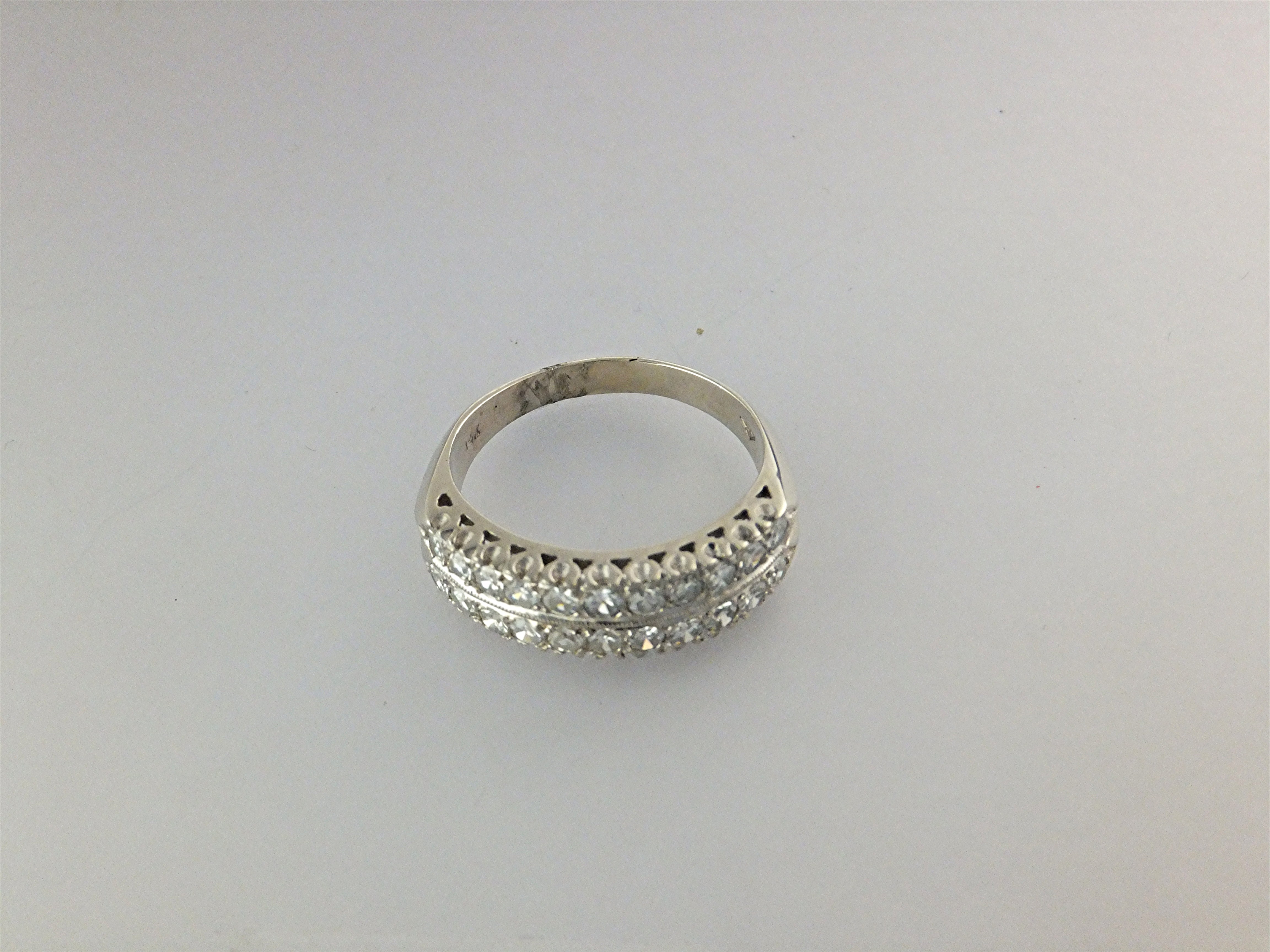 14K White Gold 22 Diamonds Anniversary Band Ring