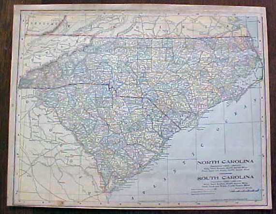 Antique Map Georgia North & South Carolina 1901