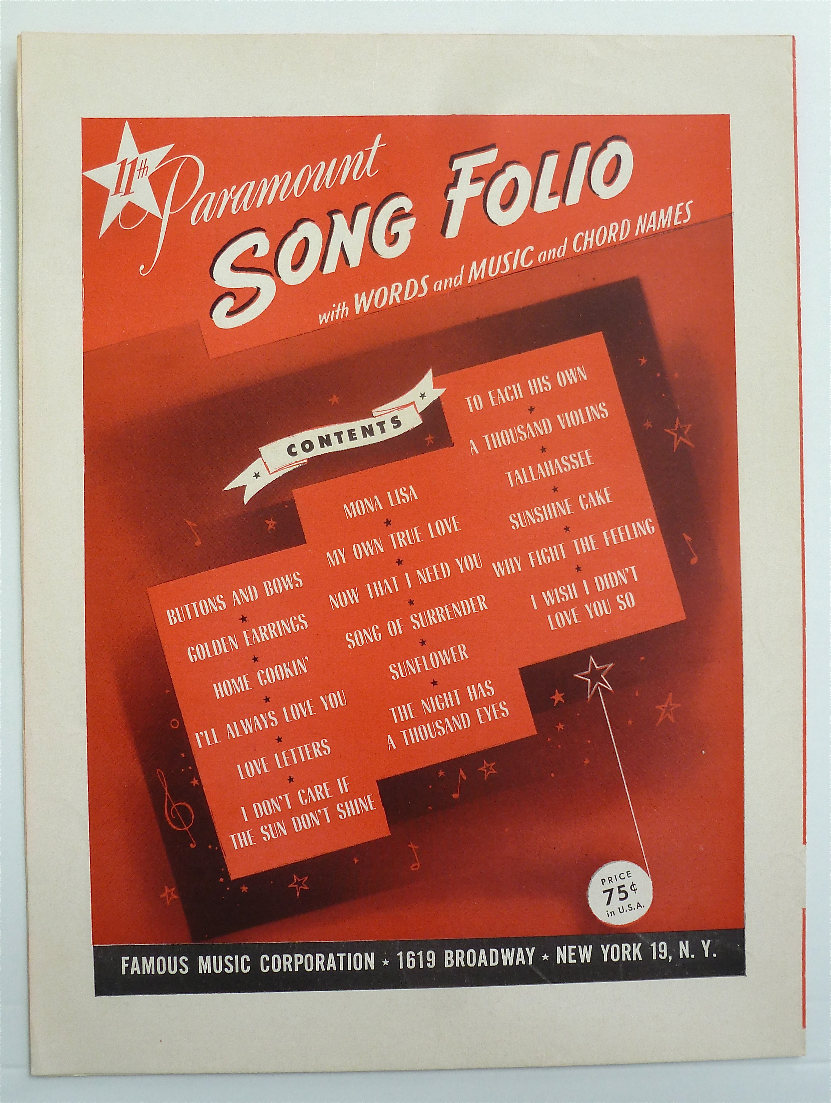 Sheet Music For 1951 Marshmallow Moon