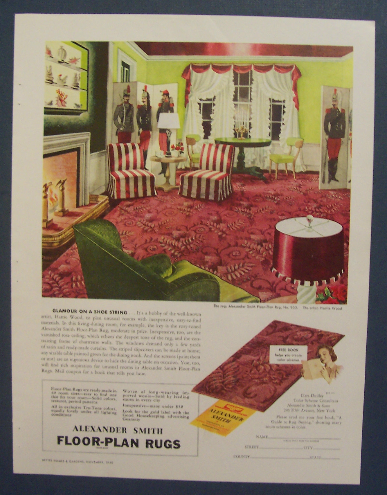 1940  Alexander  Smith  Floor - Plan  Rugs