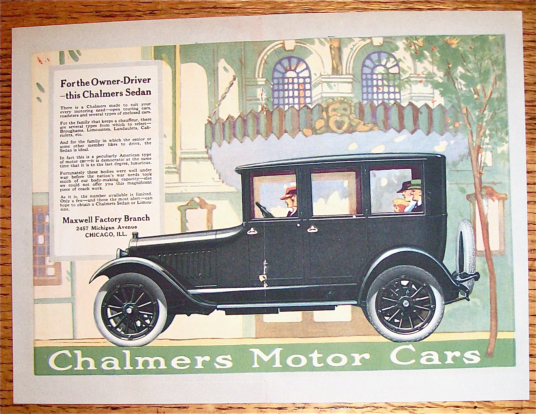 1919 Chalmers Motor Cars with the Chalmers Sedan
