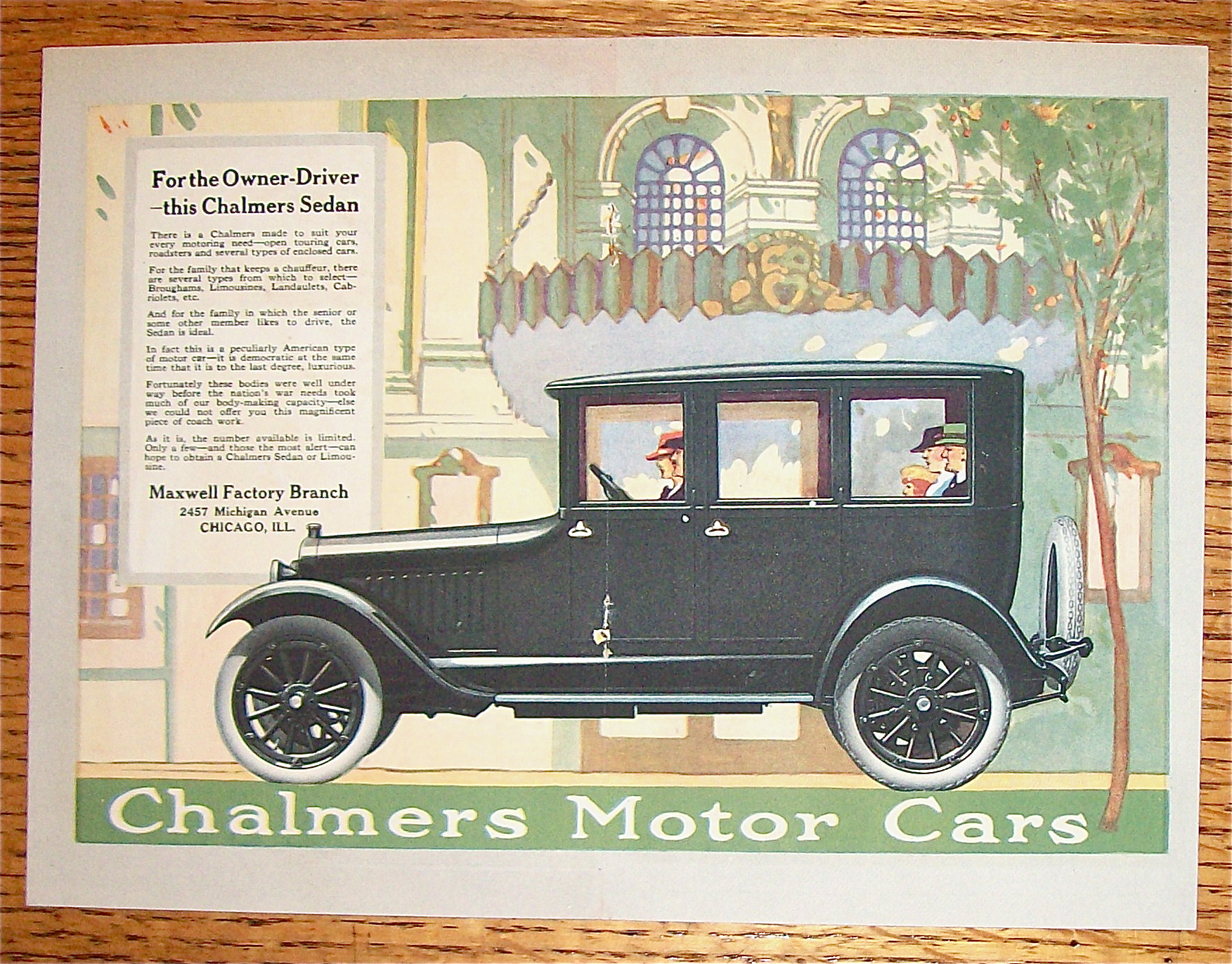 1919 Chalmers Motor Cars with the Chalmers Sedan