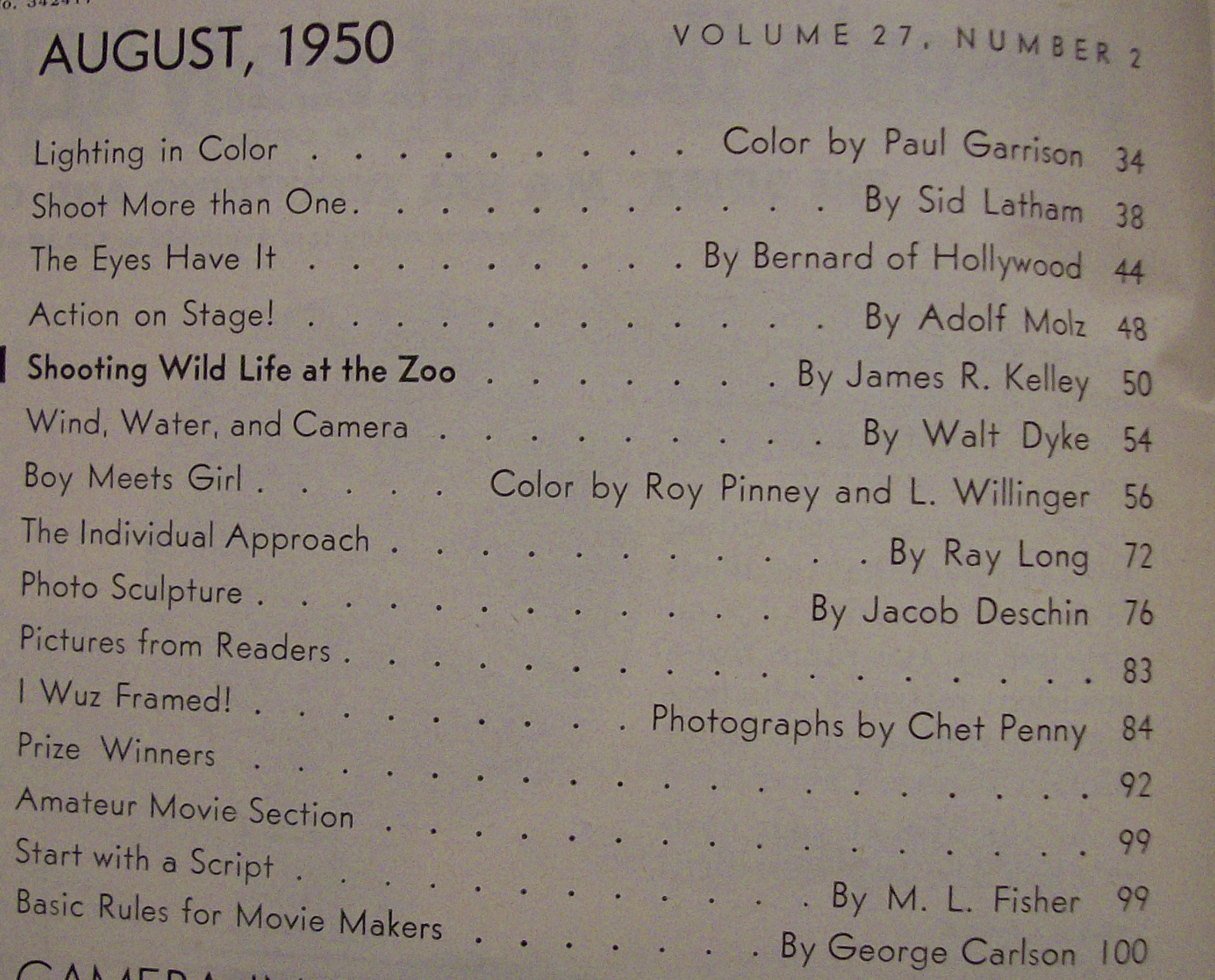Popular Photography Magazine-August 1950-Bernard