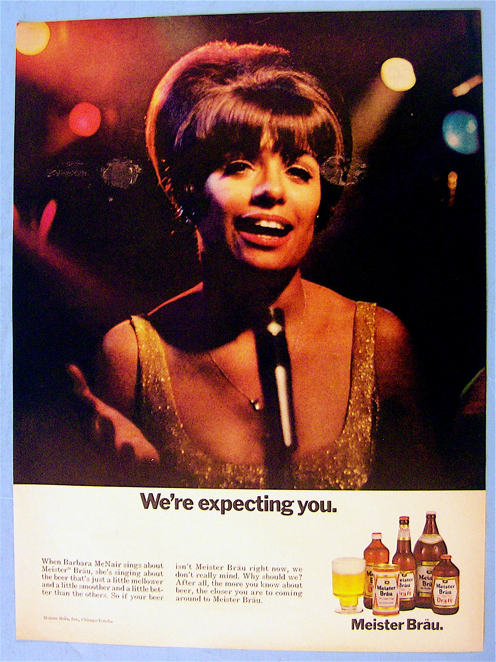 1967 Meister Brau Beer with Barbara McNair