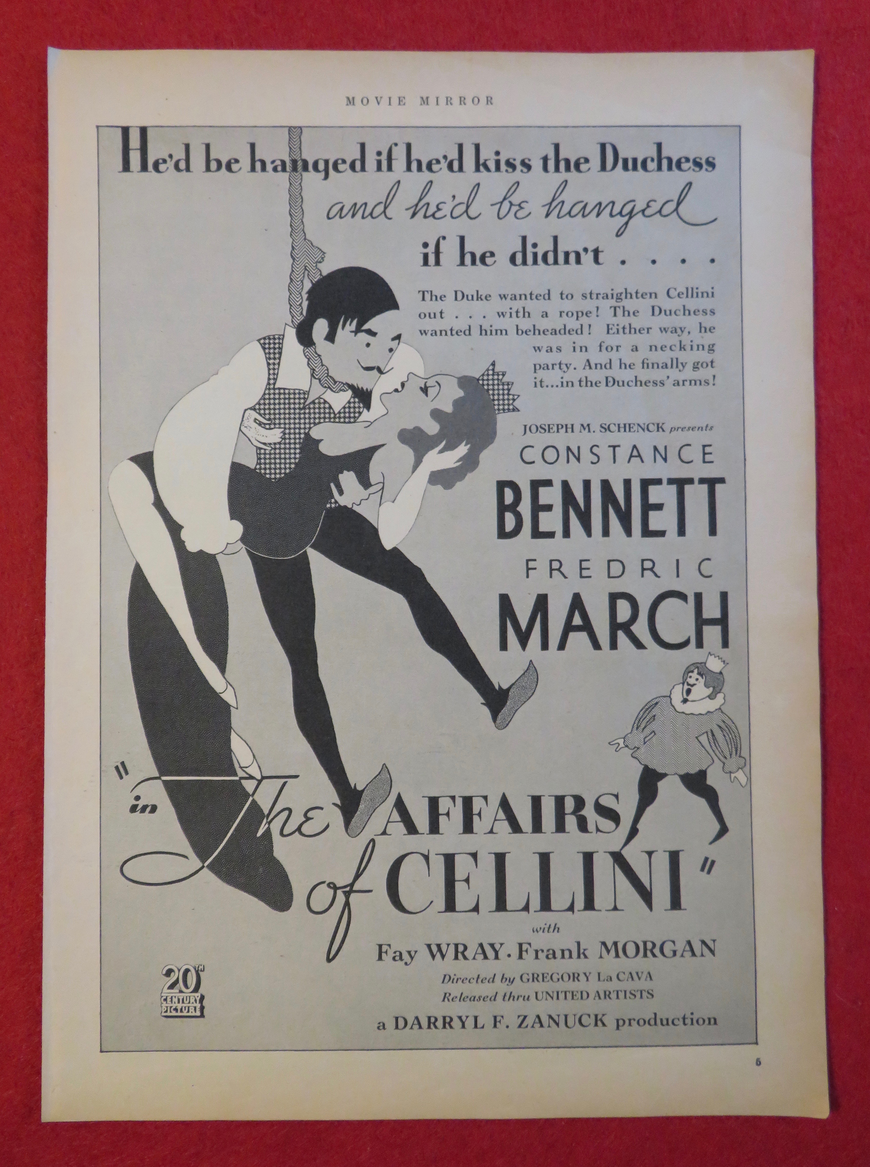 1934 The Affairs Of Cellini with C. Bennett & F. March