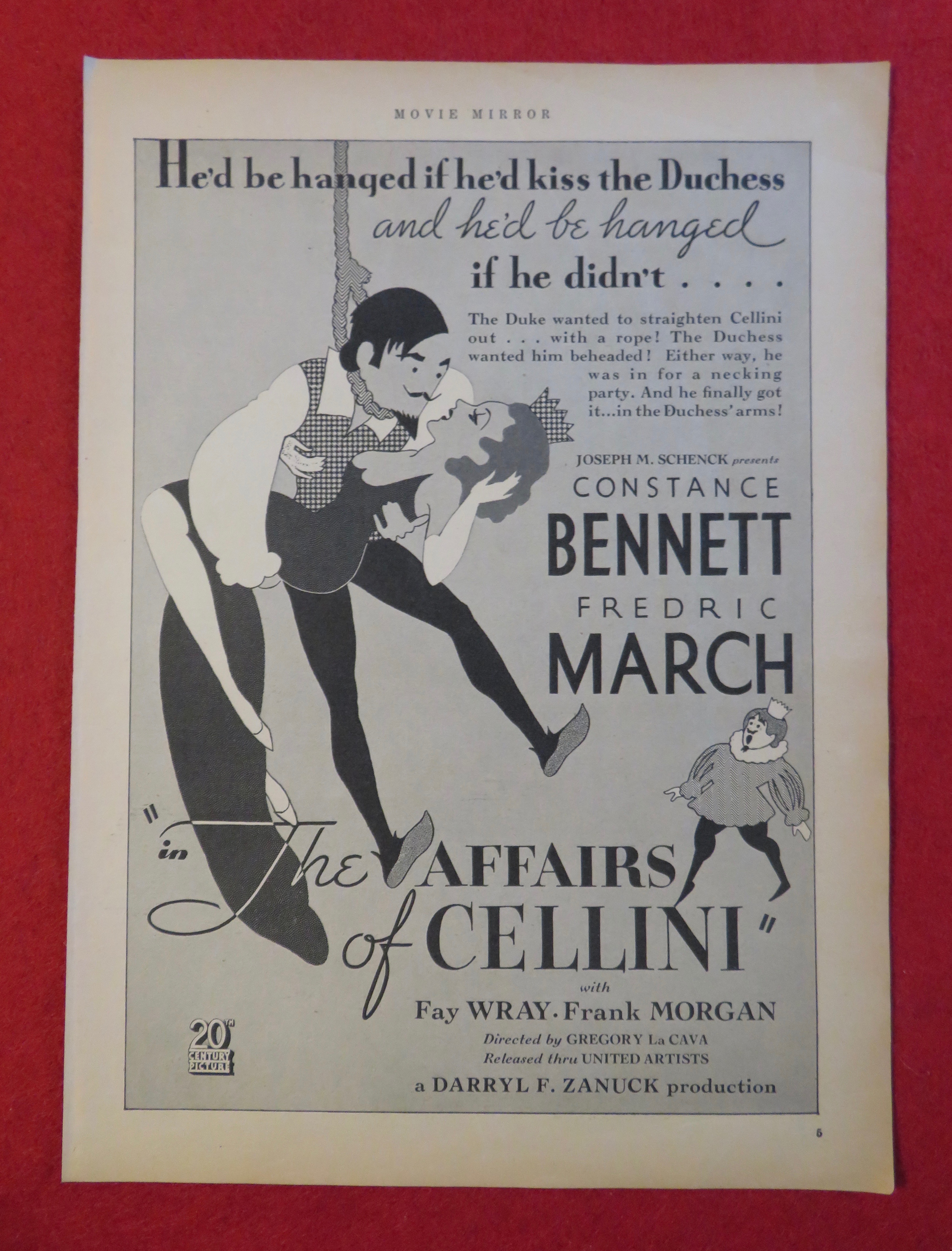 1934 The Affairs Of Cellini with C. Bennett & F. March