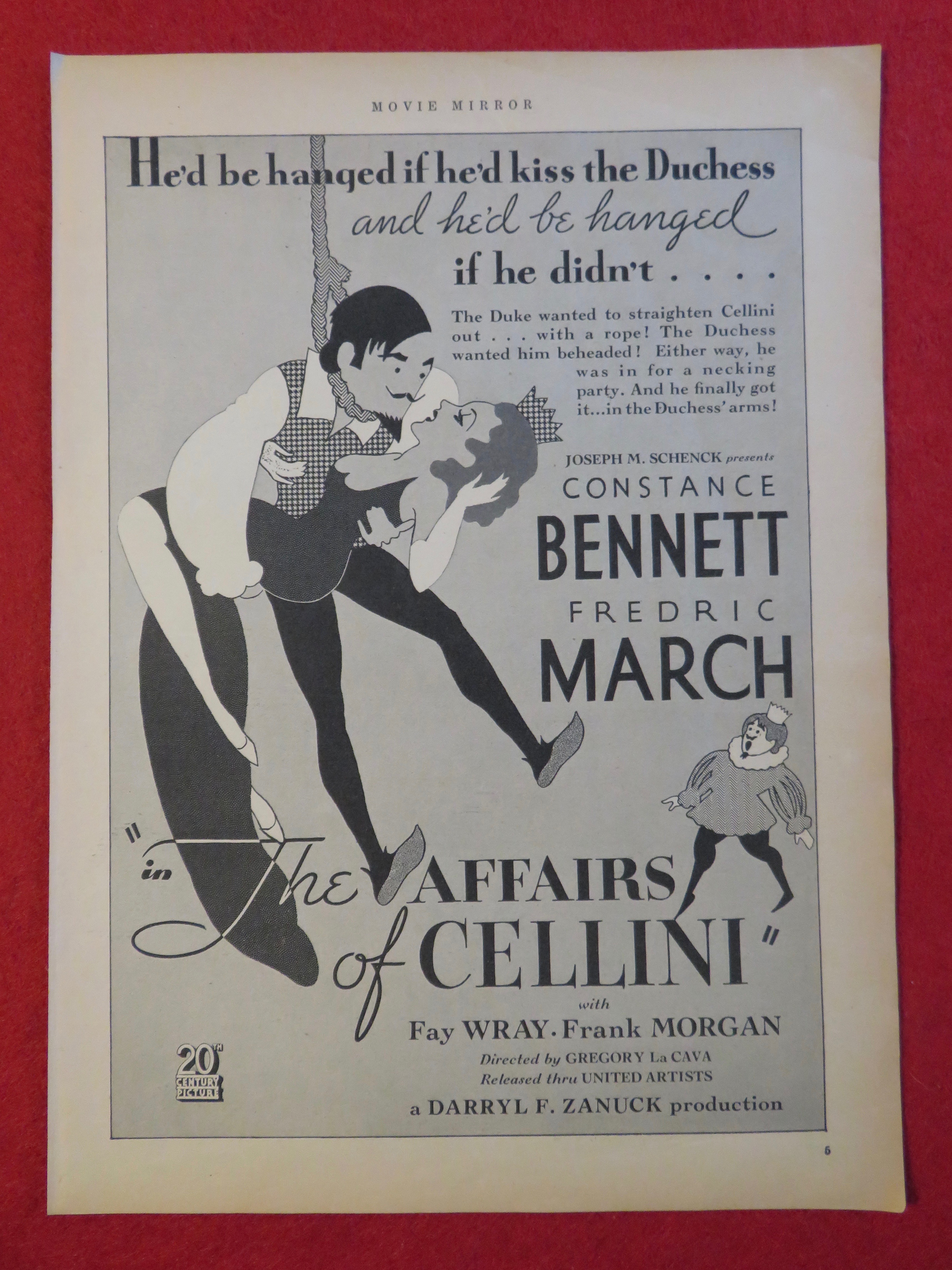 1934 The Affairs Of Cellini with C. Bennett & F. March