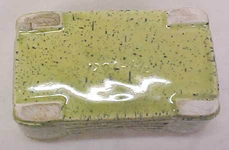 Pottery Planter Bowl Retro Lime Green Speckle