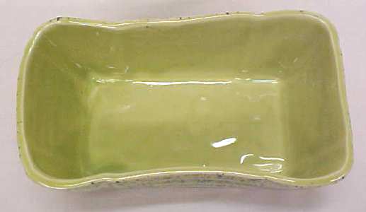 Pottery Planter Bowl Retro Lime Green Speckle