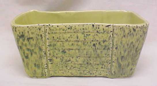 Pottery Planter Bowl Retro Lime Green Speckle