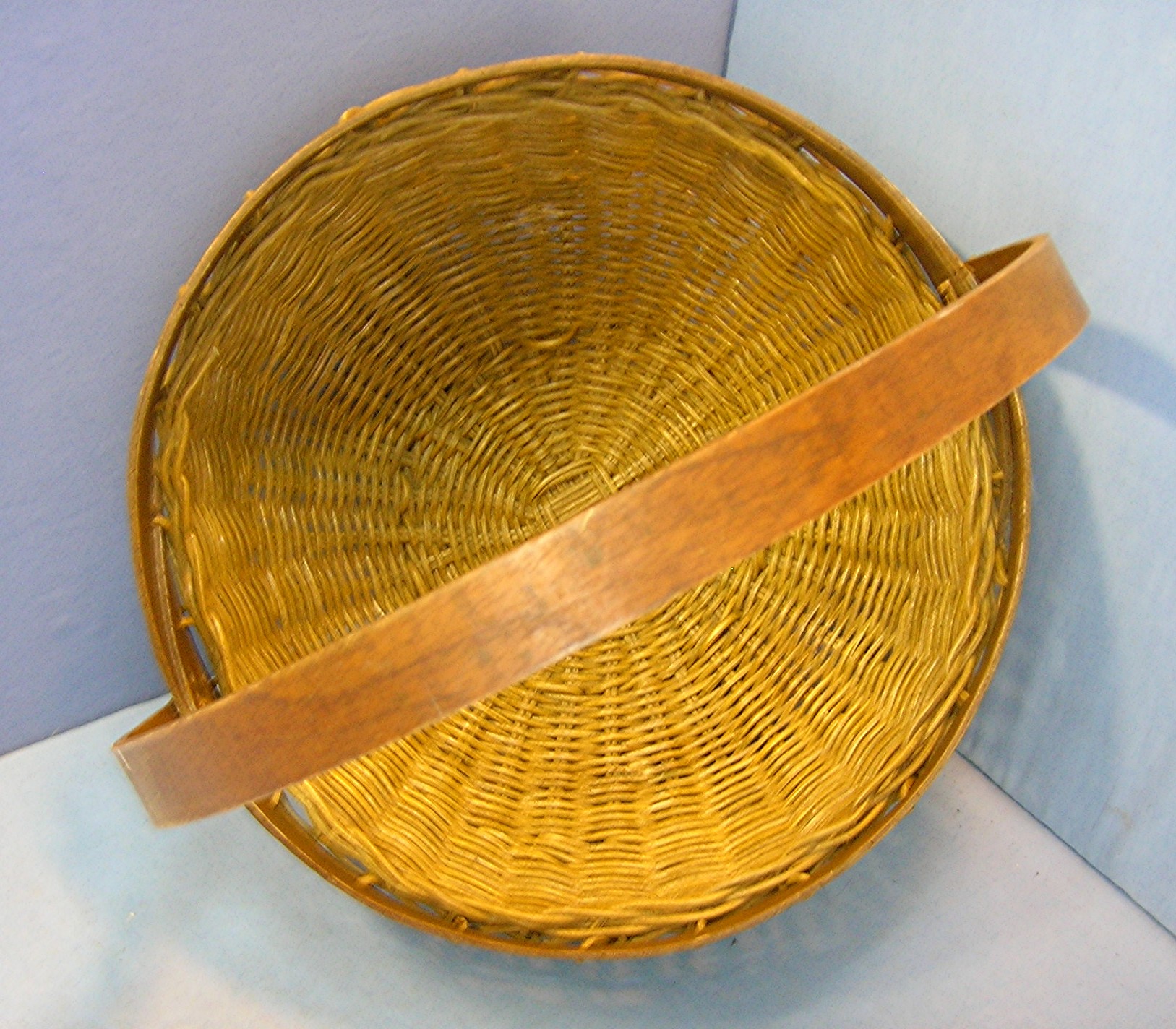 Wicker and Wood Handmade Basket