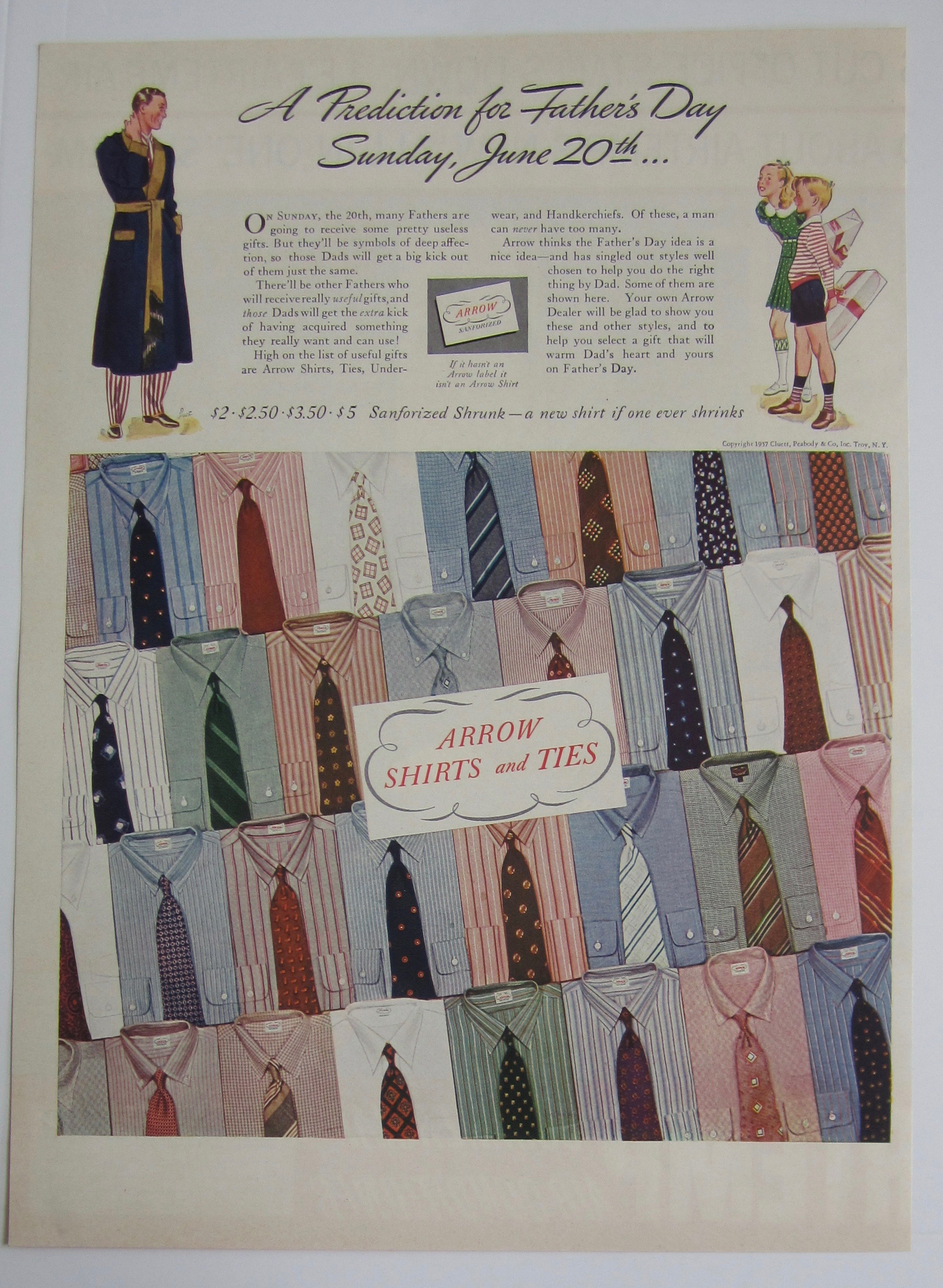 1937 Arrow Shirts & Ties With Dad On Father's Day
