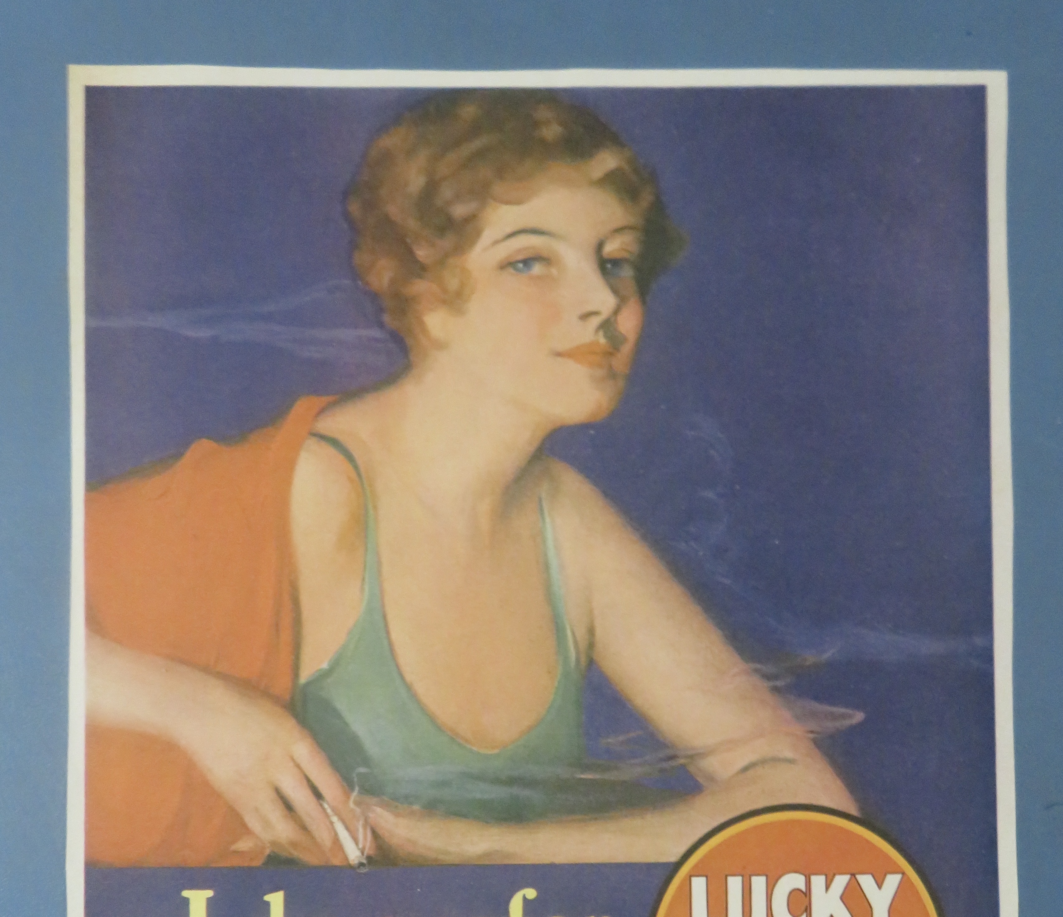 1930's Lucky Strike Cigarette with Lovely Woman Smoking