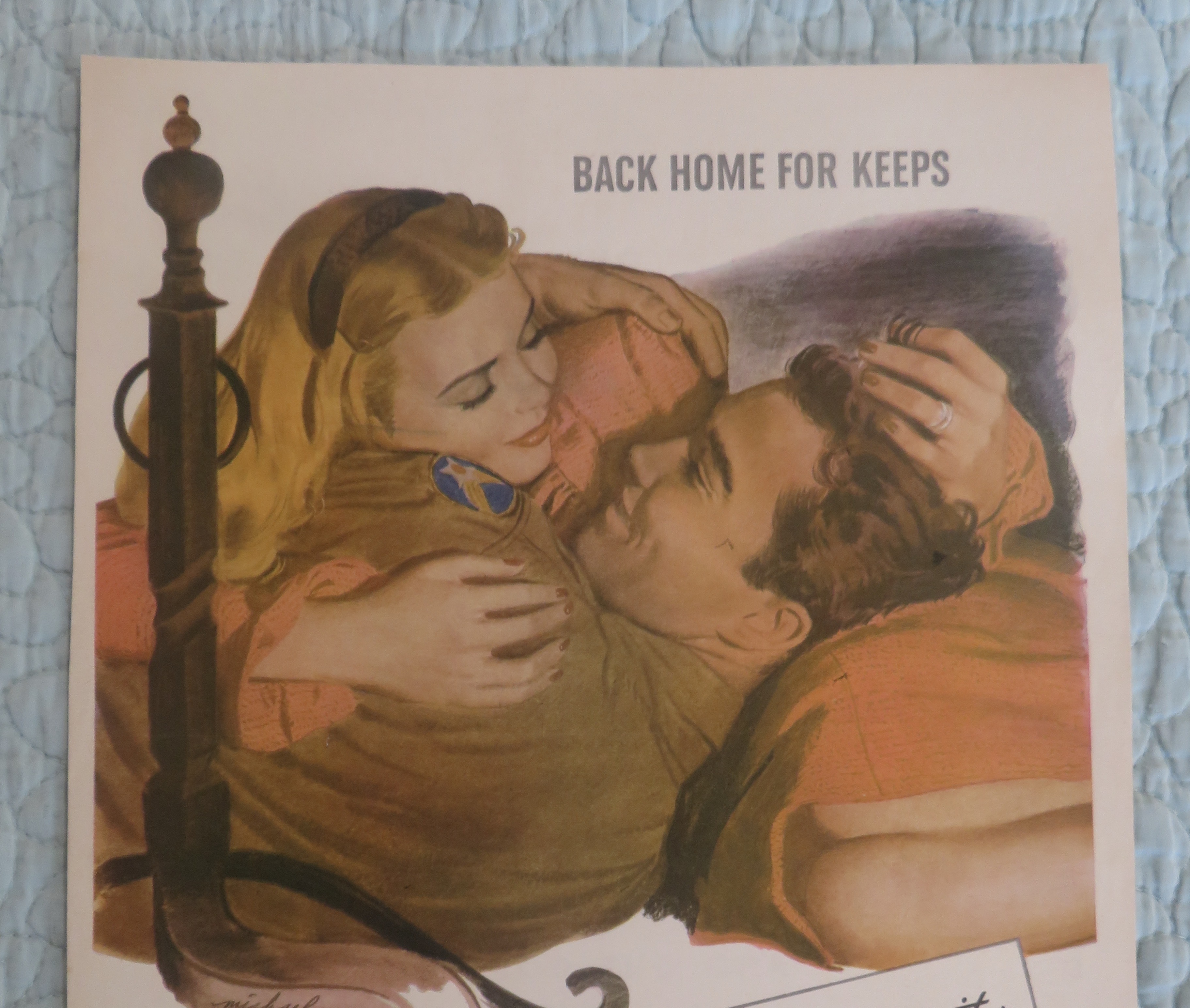 1944 Community Silverplate w/ Woman & Soldier Cuddling