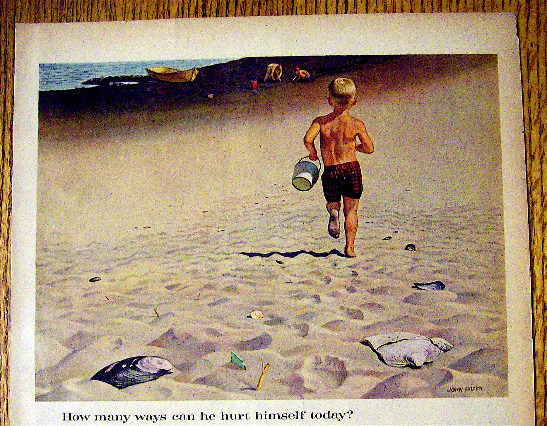 1959 Johnson & Johnson w/Boy on Beach By John Falter