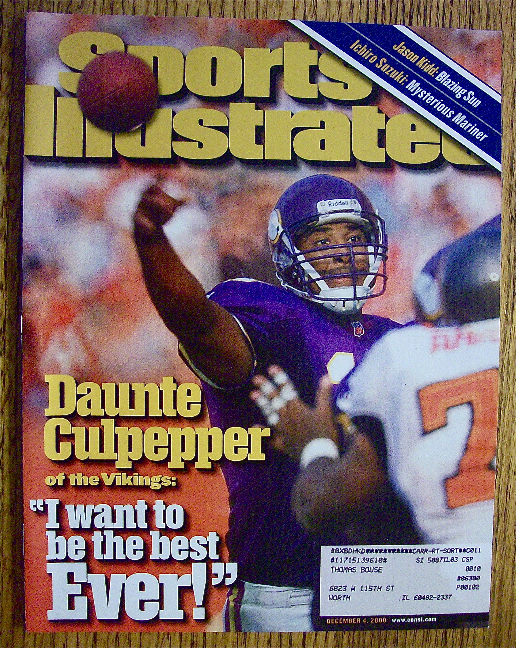 Sports Illustrated Magazine December 4, 2000 Daunte C.